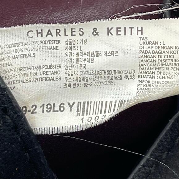 Charles & Keith Black 2-Way Tassel Faux Leather Shoulder Front Flap Backpack OS main image 5